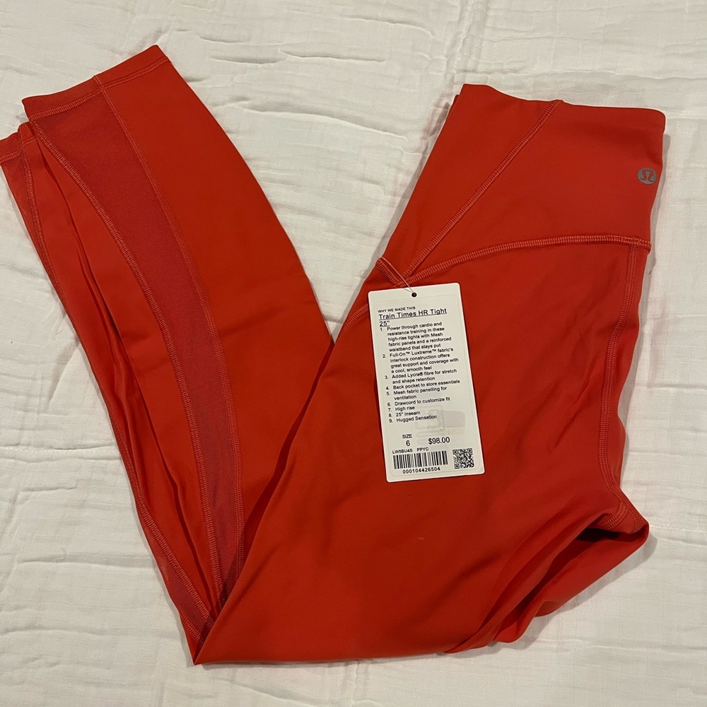 New with tag Lululemon Train Times right size 6, PPYC.